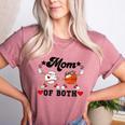 Mom Of Both Basketball Baseball Mom Women's Heather T-Shirt Heather Mauve