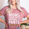 Moms Against Baseball Pants Softball Baseball Mom Women's Heather T-Shirt Heather Mauve Moms Against Baseball Pants Softball Baseball Mom Women's Heather T-Shirt Heather Mauve