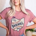 Ohio Baseball Mom Women's Heather T-Shirt Heather Mauve