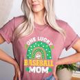 One Lucky Baseball Mom St Patricks Day Rainbow Mother Mama Women's Heather T-Shirt Heather Mauve One Lucky Baseball Mom St Patricks Day Rainbow Mother Mama Women's Heather T-Shirt Heather Mauve