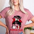 Peru Baseball Mom Messy Bun Women's Heather T-Shirt Heather Mauve Peru Baseball Mom Messy Bun Women's Heather T-Shirt Heather Mauve