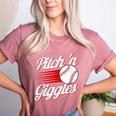 Pitch 'n Giggles Baseball Player Women Baseball Mom Women's Heather T-Shirt Heather Mauve Pitch 'n Giggles Baseball Player Women Baseball Mom Women's Heather T-Shirt Heather Mauve