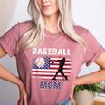 Proud Baseball MOM USA American Flag Family Game Day Women's Heather T-Shirt Heather Mauve Proud Baseball MOM USA American Flag Family Game Day Women's Heather T-Shirt Heather Mauve