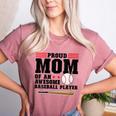 Proud Mom Of An Awesome Baseball Player Baseball Mom Women's Heather T-Shirt Heather Mauve