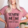 Proud Senior Baseball Mom Senior 2024 Class Leopard Game Day Raglan Baseball Tee Women's Heather T-Shirt Heather Mauve