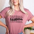 Retro Baseball Mama Groovy Baseball Mom Women's Heather T-Shirt Heather Mauve Retro Baseball Mama Groovy Baseball Mom Women's Heather T-Shirt Heather Mauve