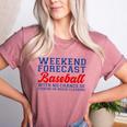 Retro Baseball Mom Mother's Day Weekend Forecast Baseball Women's Heather T-Shirt Heather Mauve Retro Baseball Mom Mother's Day Weekend Forecast Baseball Women's Heather T-Shirt Heather Mauve