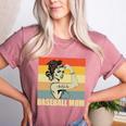 Retro Baseball Mom Sport Lover Vintage Women's Heather T-Shirt Heather Mauve