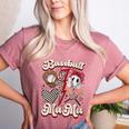 Retro Groovy Baseball Mama Baseball Mom Lover Women's Heather T-Shirt Heather Mauve Retro Groovy Baseball Mama Baseball Mom Lover Women's Heather T-Shirt Heather Mauve