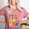 Retro Groovy In My Baseball Mom Era Happy Women Premium Women's Heather T-Shirt Heather Mauve Retro Groovy In My Baseball Mom Era Happy Women Premium Women's Heather T-Shirt Heather Mauve