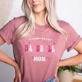 Retro Groovy Baseball Mom Proud Baseball Mom Women's Heather T-Shirt Heather Mauve Retro Groovy Baseball Mom Proud Baseball Mom Women's Heather T-Shirt Heather Mauve
