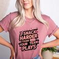 I Snack Harder Than Your Team Plays Baseball Mom Women's Heather T-Shirt Heather Mauve