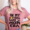 In My Softball Baseball Mom Era Retro Groovy Mom Of Both Women's Heather T-Shirt Heather Mauve In My Softball Baseball Mom Era Retro Groovy Mom Of Both Women's Heather T-Shirt Heather Mauve