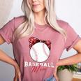 Softball Baseball Mom Floral Tee Mother's Day Women's Heather T-Shirt Heather Mauve
