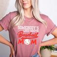 Somebody's Loud Mouth Baseball Mom Mama Women's Heather T-Shirt Heather Mauve
