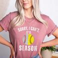 Sorry I Cant It's Season Vintage Softball Baseball Mom Women's Heather T-Shirt Heather Mauve Sorry I Cant It's Season Vintage Softball Baseball Mom Women's Heather T-Shirt Heather Mauve