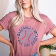 Spring 2024 Season Cute Baseball Mom All Day Everyday Women's Heather T-Shirt Heather Mauve