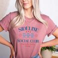 Spring 2025 Swing Batter Baseball Mom Sideline Social Club Women's Heather T-Shirt Heather Mauve