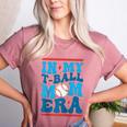 In My T-Ball Mom Era Baseball Mom Groovy Mother's Day Raglan Baseball Tee Women's Heather T-Shirt Heather Mauve