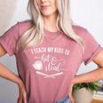 I Teach My Kids To Hit And Steal Baseball Mom Women's Heather T-Shirt Heather Mauve I Teach My Kids To Hit And Steal Baseball Mom Women's Heather T-Shirt Heather Mauve