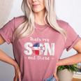 Thats My Son Out There For a Dominican Baseball Mom Women's Heather T-Shirt Heather Mauve