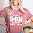 Thats My Son Out There And Not Yours Baseball Mom Women's Heather T-Shirt Heather Mauve Thats My Son Out There And Not Yours Baseball Mom Women's Heather T-Shirt Heather Mauve