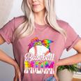Tie Dye Baseball Mom Baseball Mama Sport Mother's Day Women's Heather T-Shirt Heather Mauve