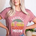 Vintage Baseball Mom Baseball Lover Women's Heather T-Shirt Heather Mauve