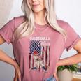 Vintage USA Flag Baseball Player Proud Baseball Mom Women's Heather T-Shirt Heather Mauve Vintage USA Flag Baseball Player Proud Baseball Mom Women's Heather T-Shirt Heather Mauve