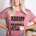Weekend Forecast Baseball Baseball Mom Women's Heather T-Shirt Heather Mauve Weekend Forecast Baseball Baseball Mom Women's Heather T-Shirt Heather Mauve