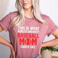 This Is What World's Greatest Baseball Mom Baseball Women's Heather T-Shirt Heather Mauve