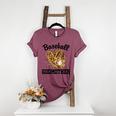 Baseball Godmother Leopard Heart Baseball Mom Game Day Women's Heather T-Shirt Heather Maroon
