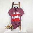 In My Baseball Mom Era Cute Groovy Baseball Women's Heather T-Shirt Heather Maroon In My Baseball Mom Era Cute Groovy Baseball Women's Heather T-Shirt Heather Maroon