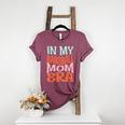 In My Baseball Mom Era Lover Groovy Retro Mother's Day Women's Heather T-Shirt Heather Maroon