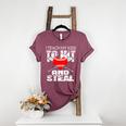 Baseball Mom Humor I Teach My Kids To Hit And Steal Women's Heather T-Shirt Heather Maroon Baseball Mom Humor I Teach My Kids To Hit And Steal Women's Heather T-Shirt Heather Maroon