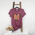 Baseball Mom Leopard Heart Valentine Day Mother Day Women's Heather T-Shirt Heather Maroon