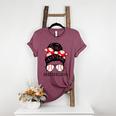 Baseball Mom Leopard Messy Bun Game Day Women's Heather T-Shirt Heather Maroon
