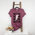 Baseball MOM Lightning Bolt Tshirt Retro Women's Heather T-Shirt Heather Maroon