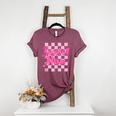 Baseball Mom And Pink Grid Sports Mother Mama Player Women's Heather T-Shirt Heather Maroon