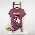 Baseball Mom Skull Sports Skeleton Women's Heather T-Shirt Heather Maroon Baseball Mom Skull Sports Skeleton Women's Heather T-Shirt Heather Maroon