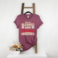 Baseball Mom Stressed Blessed And Baseball Obsessed Premium Women's Heather T-Shirt Heather Maroon
