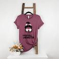 Baseball Momster Messy Bun Skull Mom For Women Halloween Women's Heather T-Shirt Heather Maroon