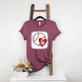 Bleached Custom Baseball Mom Number 68 Heart For Mom Women's Heather T-Shirt Heather Maroon