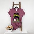 Brazil Baseball Mom Messy Bun Women's Heather T-Shirt Heather Maroon