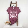 My Favorite Baseball Player Calls Me Mom For Baseball Mom Premium Women's Heather T-Shirt Heather Maroon My Favorite Baseball Player Calls Me Mom For Baseball Mom Premium Women's Heather T-Shirt Heather Maroon