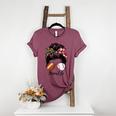 Football Mom Baseball Mom Life Messy Bun Mom Of Both Women's Heather T-Shirt Heather Maroon