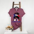 French Baseball Mom France Messy Bun Women's Heather T-Shirt Heather Maroon French Baseball Mom France Messy Bun Women's Heather T-Shirt Heather Maroon