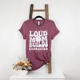 Loud Baseball Mom Builds Character Women's Heather T-Shirt Heather Maroon Loud Baseball Mom Builds Character Women's Heather T-Shirt Heather Maroon