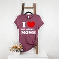 I Love Hot Baseball Moms I Heart Baseball Moms Women's Heather T-Shirt Heather Maroon