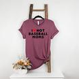 I Love Hot Baseball Moms Red Heart Women's Heather T-Shirt Heather Maroon